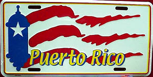  Puerto Rico Puerto Rican flag Licence plate with Flag Artistic Design, Puerto Rico
